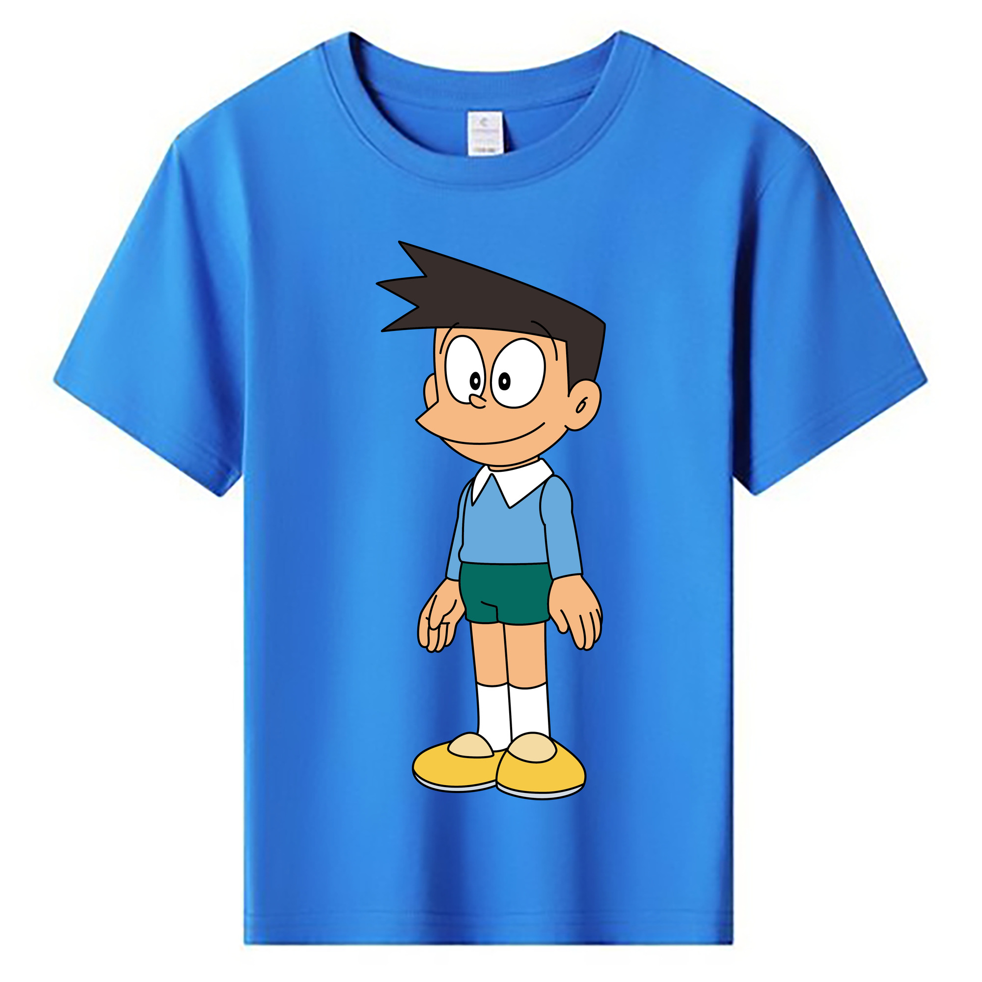 （画像用） ドラえもん 骨川 スネ夫 Doraemon Honekawa Suneo 綿100％キッズTシャツ（フロントプリント）
